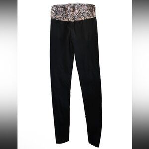 Victoria's Secret Black Pants with Floral Waistband